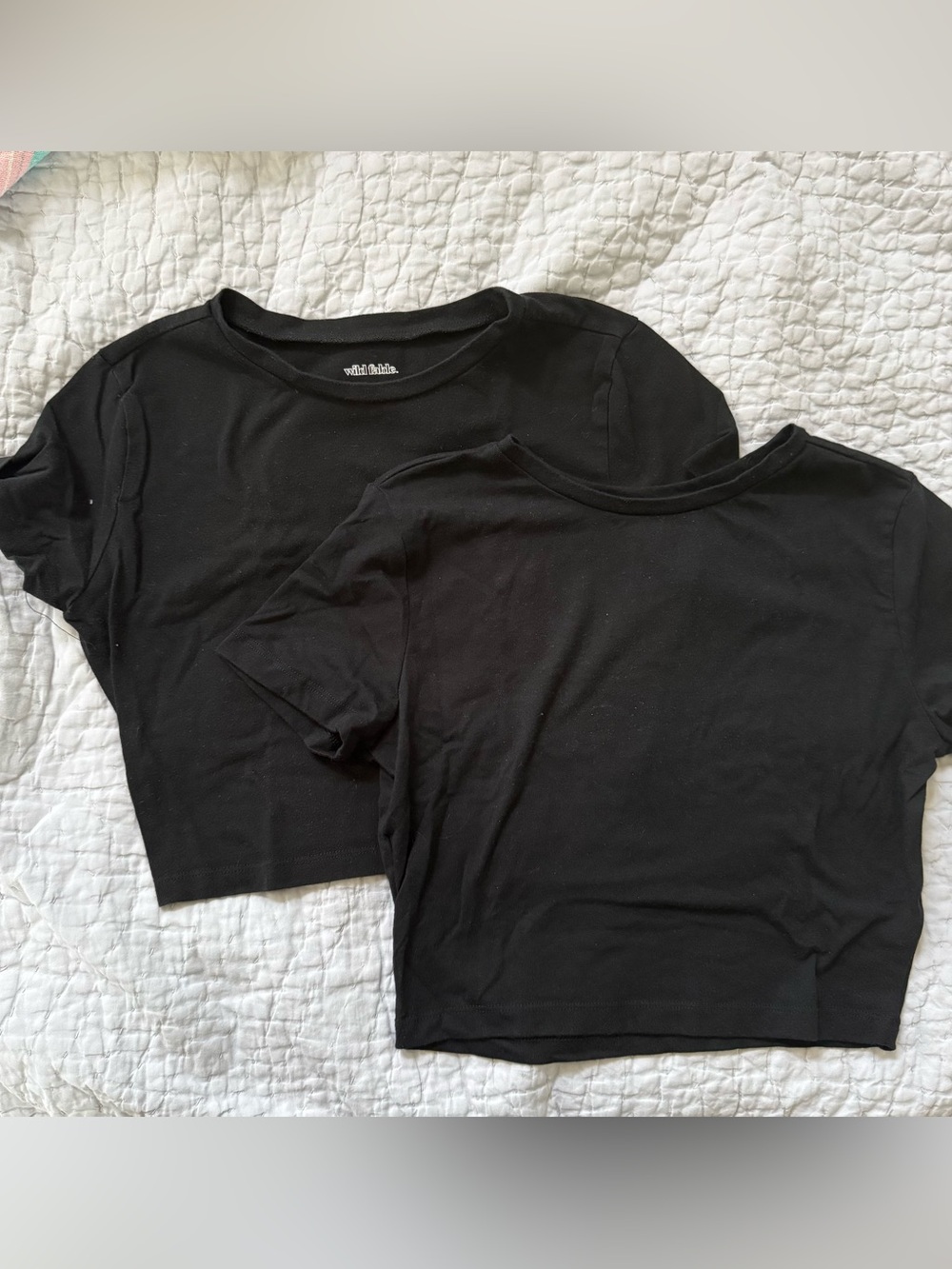 Set of 2- Wild Fable Cropped Black T-Shirts M